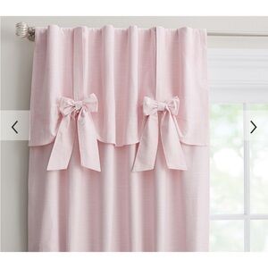 Pottery Barn Pink Bow-Top black out Curtain Panels
